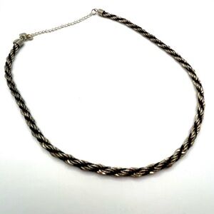 KR black and gold rope chain necklace vintage unisex 16”. Unisex